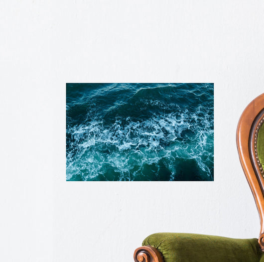 Blue Sea-foam Waves Texture Wall Decal