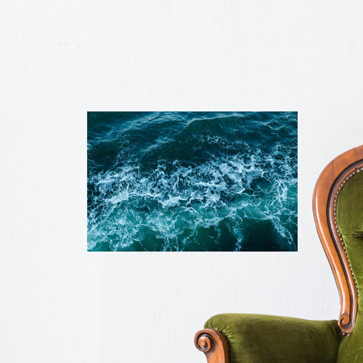 Blue Sea-foam Waves Texture Wall Decal