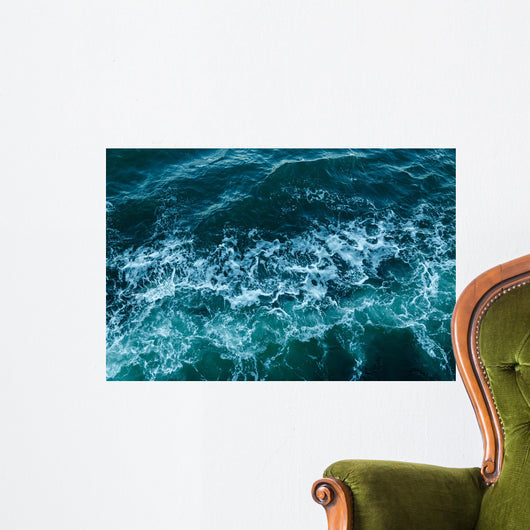 Blue Sea-foam Waves Texture Wall Decal