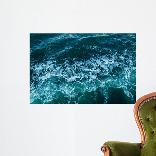 Blue Sea-foam Waves Texture Wall Decal