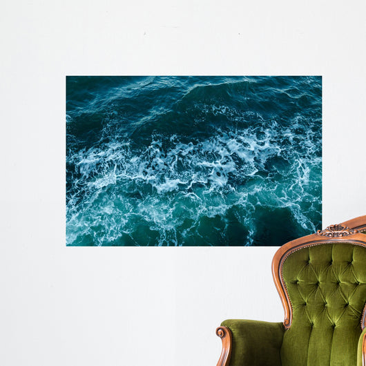 Blue Sea-foam Waves Texture Wall Decal
