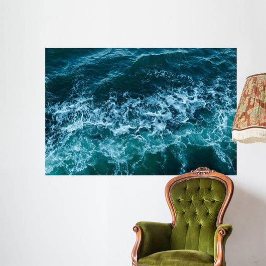 Blue Sea-foam Waves Texture Wall Decal