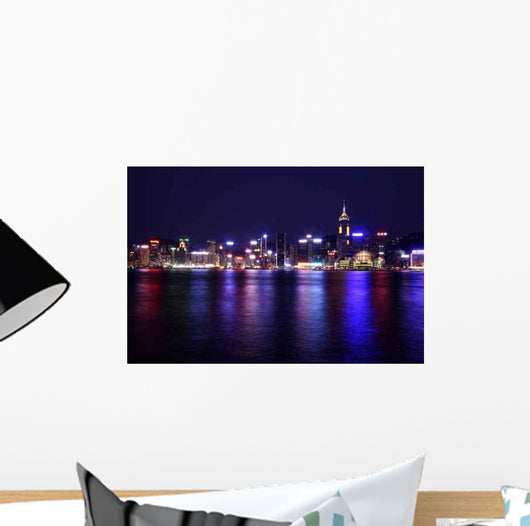 Hong Kong Skyline Night Wall Decal