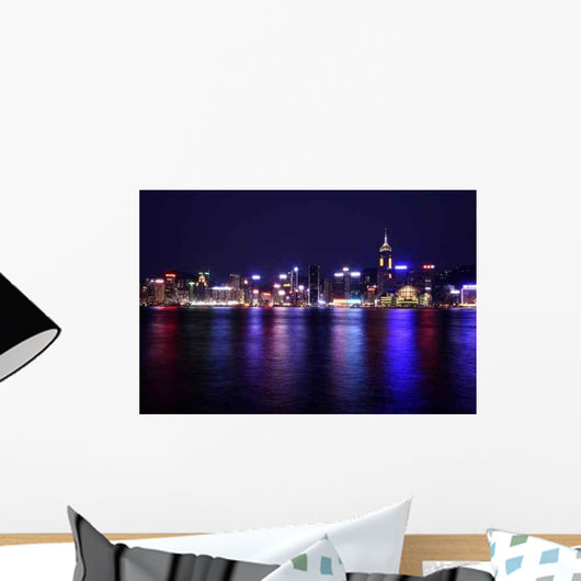 Hong Kong Skyline Night Wall Decal