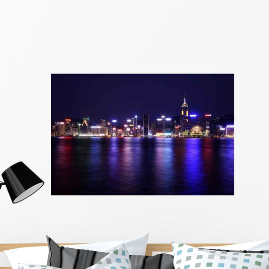 Hong Kong Skyline Night Wall Decal