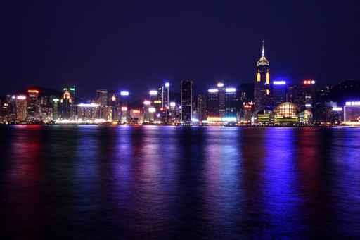 Hong Kong Skyline Night Wall Decal
