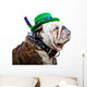 English Bulldog Wearing St Wall Decal