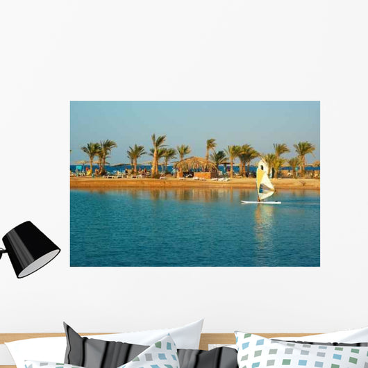 Sand Beach with Azure Wall Decal