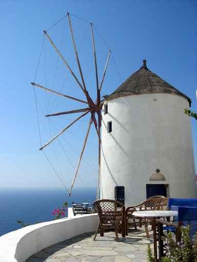 Windmill Santorini Wall Decal