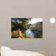 Young Woman Looks over Wall Decal