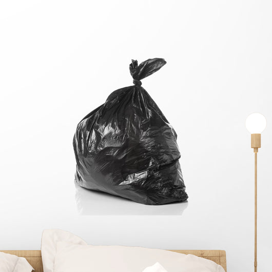 Garbage Bag White with Wall Decal