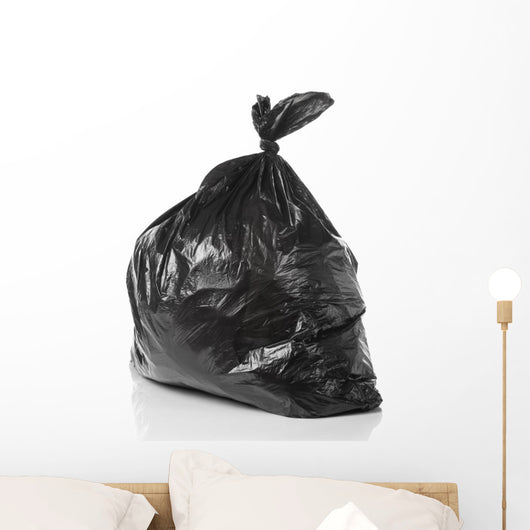 Garbage Bag White with Wall Decal