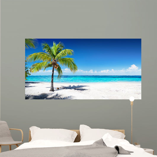 Scenic Palm Coral Beach Wall Decal