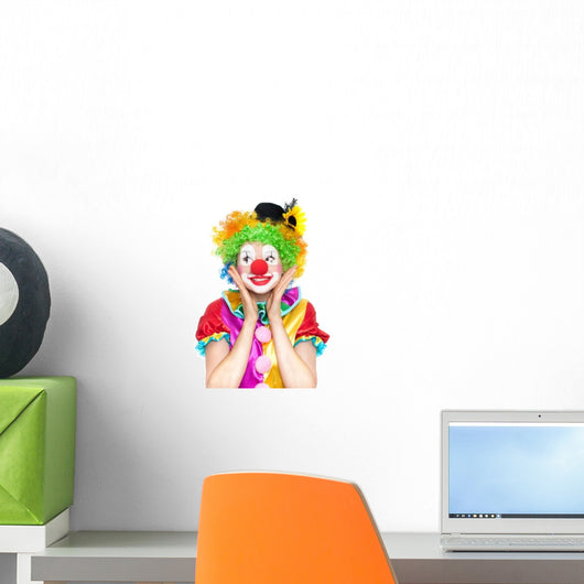 Beautiful Young Woman Clown Wall Decal