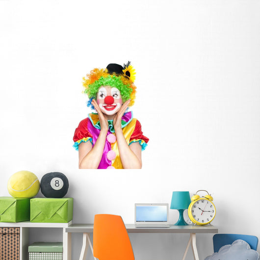 Beautiful Young Woman Clown Wall Decal
