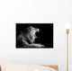 Grey-scale Roaring Lion Wall Decal