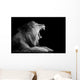 Grey-scale Roaring Lion Wall Decal