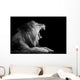 Grey-scale Roaring Lion Wall Decal
