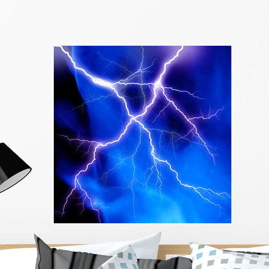 Blue Lightning Wall Decal
