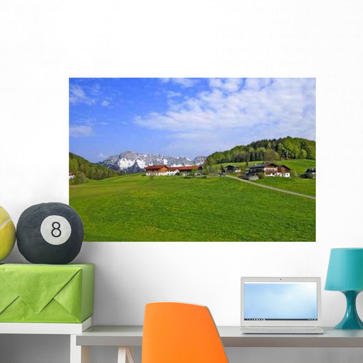 Landscape with Farmer Houses Wall Decal