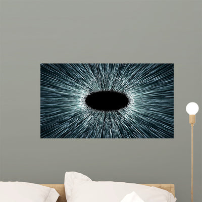 Wormhole or Black Hole Wall Decal shown on a wall