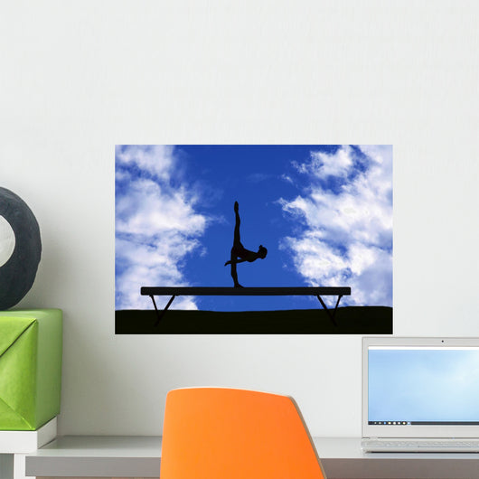 Gymnastic silhouette Wall Mural