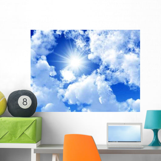 Blue Sky with White Wall Decal