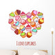 Banner with Different Cupcakes Wall Decal