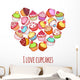 Banner with Different Cupcakes Wall Decal