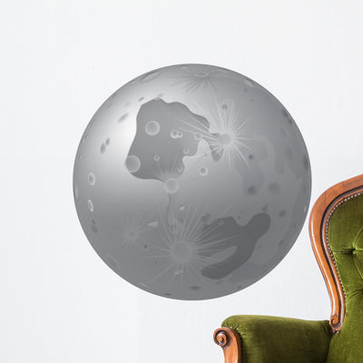 Moon Sphere Illustration High Wall Decal shown on a wall