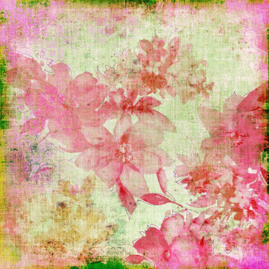Vintage Pink Floral Paper Wall Decal