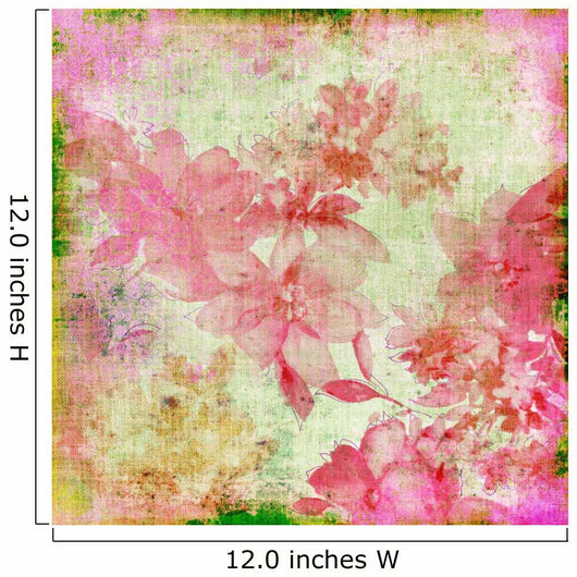 Vintage Pink Floral Paper Wall Decal