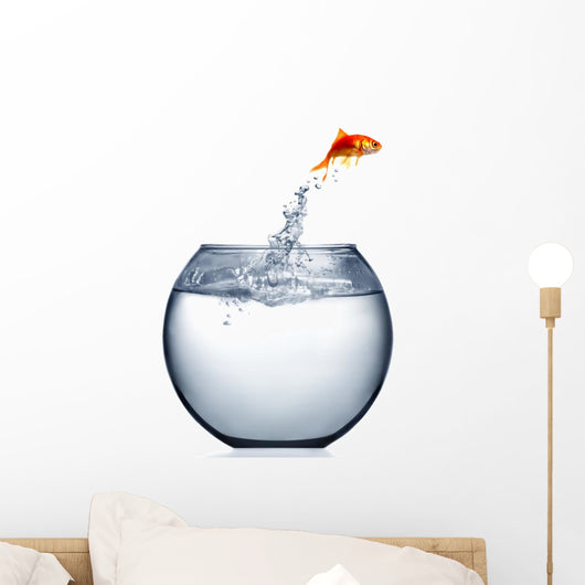 Goldfish Jumping out Water Wall Decal