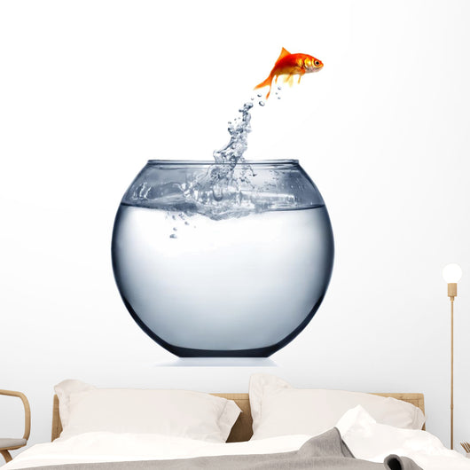 Goldfish Jumping out Water Wall Decal