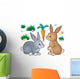 Furry Rabbit Set Wall Stickers Wall Decal