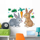 Furry Rabbit Set Wall Stickers Wall Decal