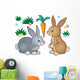 Furry Rabbit Set Wall Stickers Wall Decal