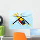 Yellow Flying Helicopter Wall Decal
