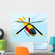 Yellow Flying Helicopter Wall Decal