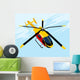 Yellow Flying Helicopter Wall Decal