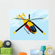 Yellow Flying Helicopter Wall Decal