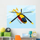 Yellow Flying Helicopter Wall Decal