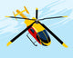 Yellow Flying Helicopter Wall Decal