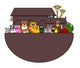 Noah's Ark Cartoon White Wall Decal