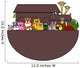 Noah's Ark Cartoon White Wall Decal