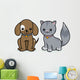 Cat and Dog Wall Stickers Wall Decal