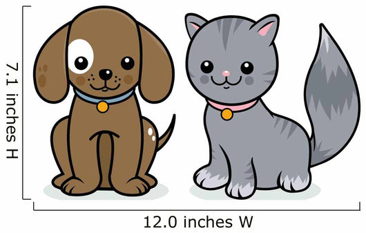 Cat and Dog Wall Stickers Wall Decal
