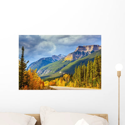 Scenic Highway Banff Wall Decal shown on a wall