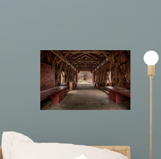 Red Country Barn Bridge Wall Decal