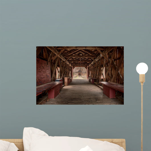 Red Country Barn Bridge Wall Decal